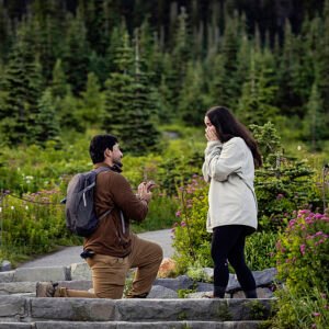 Mount Rainier National Park surprise proposal and engagement session.