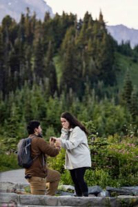 Mount Rainier National Park surprise proposal and engagement session.