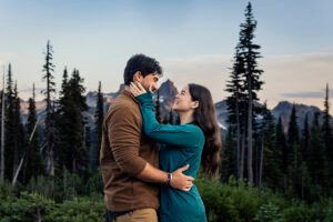 Surprise proposal and engagement session at Mount Rainier National Park.