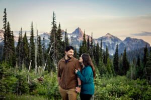 Surprise proposal and engagement session at Mount Rainier National Park.