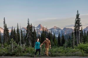 Surprise proposal and engagement session at Mount Rainier National Park.