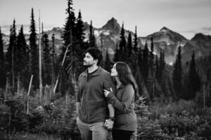 Surprise proposal and engagement session at Mount Rainier National Park.