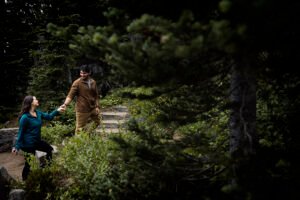 Proposal and engagement session at Mount Rainier National Park, Washington.