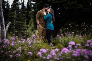 Proposal and engagement session at Mount Rainier National Park, Washington.