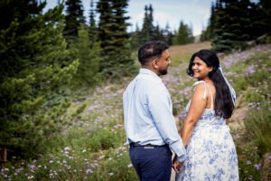 Fremont Fire Lookout at Sunrise Surprise Proposal and Engagement Session in Mount Rainier National Park